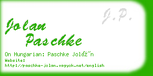 jolan paschke business card